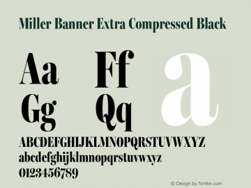 Miller Banner Extra Compressed Black Version 2.000;Glyphs 3.2 (3241)图片样张