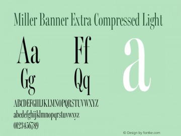 Miller Banner Extra Compressed Light Version 2.000;Glyphs 3.2 (3241)图片样张