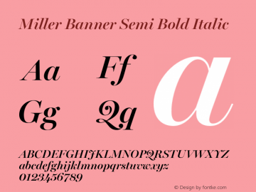 Miller Banner Semi Bold Italic Version 2.000;Glyphs 3.2 (3241)图片样张