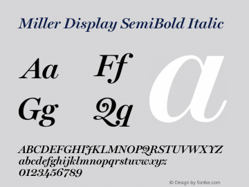 Miller Display SemiBold Italic Version 1.000;gftools[0.9.23]图片样张