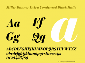 Miller Banner Extra Condensed Black Italic Version 2.000;Glyphs 3.2 (3241)图片样张