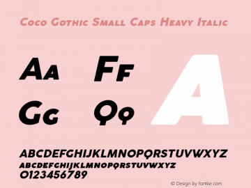 Coco Gothic Small Caps Heavy Italic Version 2.001图片样张