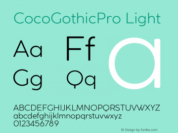 CocoGothicPro Light Version 1.000图片样张