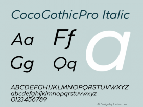 CocoGothicPro Italic Version 1.000图片样张