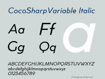 CocoSharpVariable Italic Version 1.045;Glyphs 3.2 (3234)图片样张