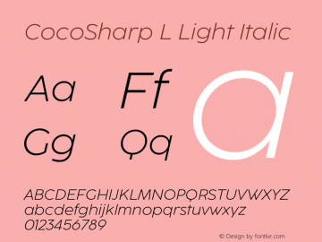 CocoSharp L Light Italic Version 1.045图片样张
