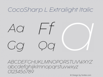 CocoSharp L Extralight Italic Version 1.045图片样张