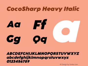 CocoSharp Heavy Italic Version 1.045图片样张