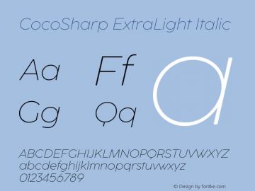 CocoSharp ExtraLight Italic Version 1.045图片样张