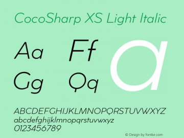 CocoSharp XS Light Italic Version 1.041图片样张