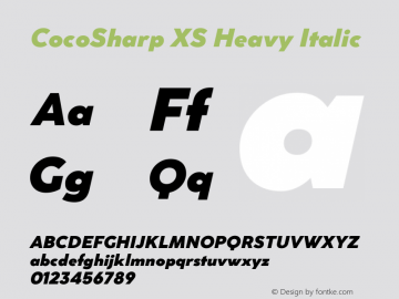 CocoSharp XS Heavy Italic Version 1.041图片样张