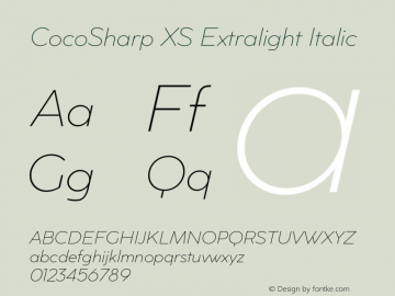 CocoSharp XS Extralight Italic Version 1.041图片样张