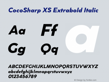 CocoSharp XS Extrabold Italic Version 1.041图片样张
