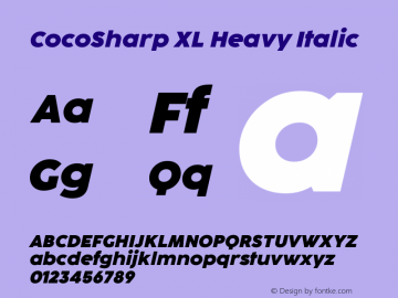 CocoSharp XL Heavy Italic Version 1.041图片样张