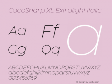 CocoSharp XL Extralight Italic Version 1.041图片样张
