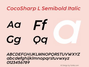 CocoSharp L Semibold Italic Version 1.002图片样张