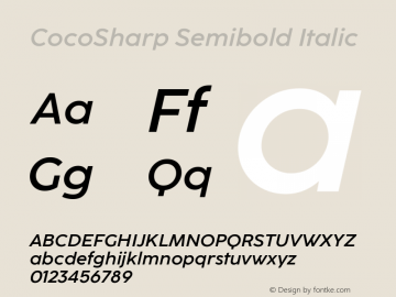 CocoSharp Semibold Italic Version 1.002图片样张