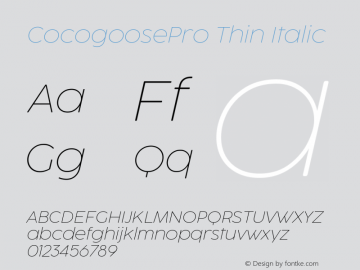 CocogoosePro Thin Italic Version 3.051图片样张