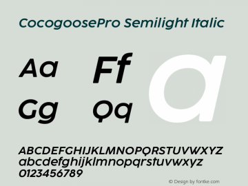 CocogoosePro Semilight Italic Version 3.051图片样张