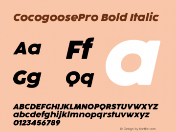 CocogoosePro Bold Italic Version 3.051图片样张