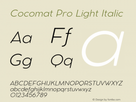 Cocomat Pro Light Italic Version 1.000;hotconv 1.0.109;makeotfexe 2.5.65596图片样张