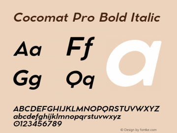 Cocomat Pro Bold Italic Version 1.000;hotconv 1.0.109;makeotfexe 2.5.65596图片样张