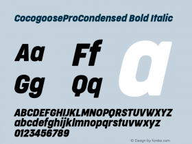 CocogooseProCondensed BoldItalic Version 1.000;hotconv 1.0.109;makeotfexe 2.5.65596图片样张