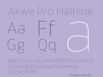 Akwe Pro Hairline Version 1.000;PS 001.000;hotconv 1.0.88;makeotf.lib2.5.64775图片样张
