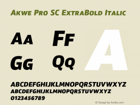 Akwe Pro SC ExtraBold Italic Version 1.000;PS 001.000;hotconv 1.0.88;makeotf.lib2.5.64775图片样张