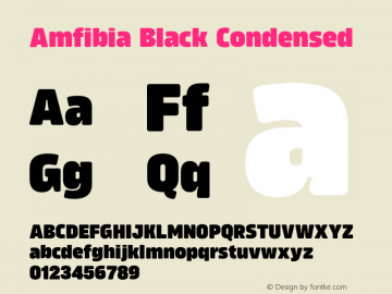 Amfibia Black Condensed Version 1.000;PS 001.000;hotconv 1.0.88;makeotf.lib2.5.64775图片样张