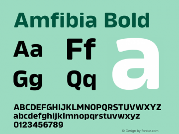 Amfibia Bold Version 1.000;PS 001.000;hotconv 1.0.88;makeotf.lib2.5.64775图片样张