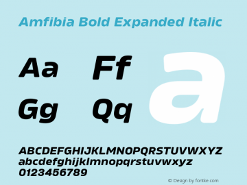 Amfibia Bold Expanded Italic Version 1.000;PS 001.000;hotconv 1.0.88;makeotf.lib2.5.64775图片样张