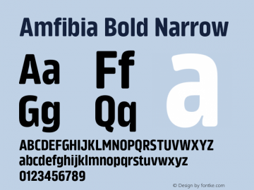 Amfibia Bold Narrow Version 1.000;PS 001.000;hotconv 1.0.88;makeotf.lib2.5.64775图片样张