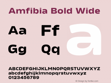 Amfibia Bold Wide Version 1.000;PS 001.000;hotconv 1.0.88;makeotf.lib2.5.64775图片样张