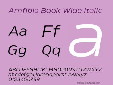Amfibia Book Wide Italic Version 1.000;PS 001.000;hotconv 1.0.88;makeotf.lib2.5.64775图片样张