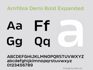 Amfibia Demi Bold Expanded Version 1.000;PS 001.000;hotconv 1.0.88;makeotf.lib2.5.64775图片样张