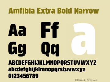 Amfibia Extra Bold Narrow Version 1.000;PS 001.000;hotconv 1.0.88;makeotf.lib2.5.64775图片样张