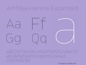 Amfibia Hairline Expanded Version 1.000;PS 001.000;hotconv 1.0.88;makeotf.lib2.5.64775图片样张