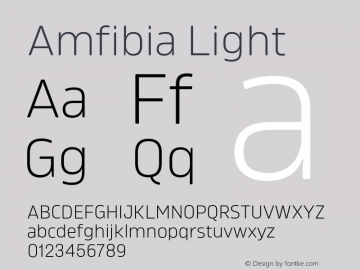 Amfibia Light Version 1.000;PS 001.000;hotconv 1.0.88;makeotf.lib2.5.64775图片样张