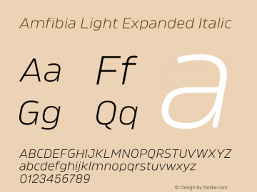 Amfibia Light Expanded Italic Version 1.000;PS 001.000;hotconv 1.0.88;makeotf.lib2.5.64775图片样张