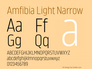 Amfibia Light Narrow Version 1.000;PS 001.000;hotconv 1.0.88;makeotf.lib2.5.64775图片样张