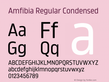 Amfibia Regular Condensed Version 1.000;PS 001.000;hotconv 1.0.88;makeotf.lib2.5.64775图片样张