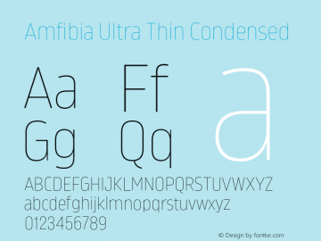 Amfibia Ultra Thin Condensed Version 1.000;PS 001.000;hotconv 1.0.88;makeotf.lib2.5.64775图片样张