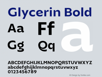 Glycerin Bold Version 1.015;Glyphs 3.1.2 (3151)图片样张