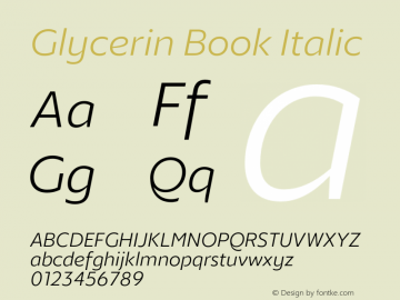 Glycerin Book Italic Version 1.015;Glyphs 3.1.2 (3151)图片样张