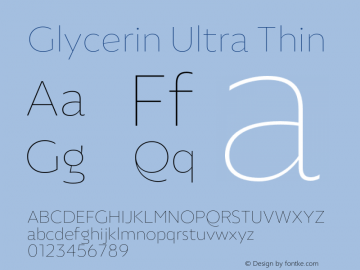 Glycerin Ultra Thin Version 1.015;Glyphs 3.1.2 (3151)图片样张