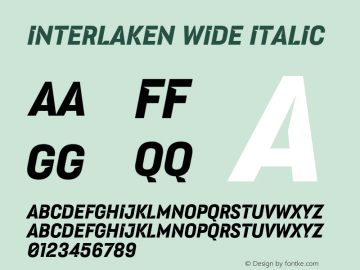 Interlaken Wide Italic Version 1.010;Glyphs 3.1.2 (3151)图片样张