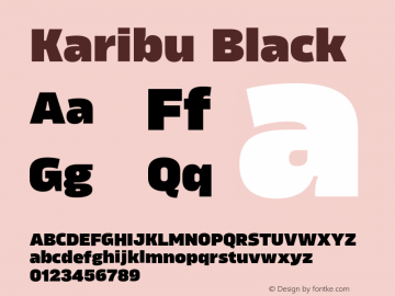 Karibu Black Version 1.000;PS 001.000;hotconv 1.0.88;makeotf.lib2.5.64775图片样张