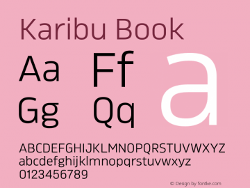 Karibu Book Version 1.000;PS 001.000;hotconv 1.0.88;makeotf.lib2.5.64775图片样张