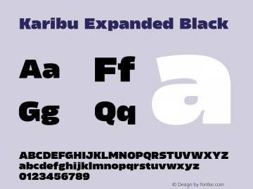 Karibu Expanded Black Version 1.000;PS 001.000;hotconv 1.0.88;makeotf.lib2.5.64775图片样张